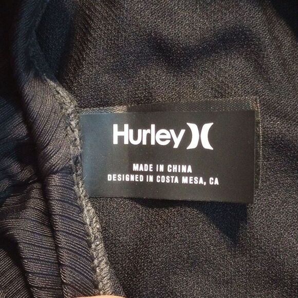 Hurley Black Ribbed One Piece Swimsuit Bathing Suit Women's Large - Picture 9 of 11
